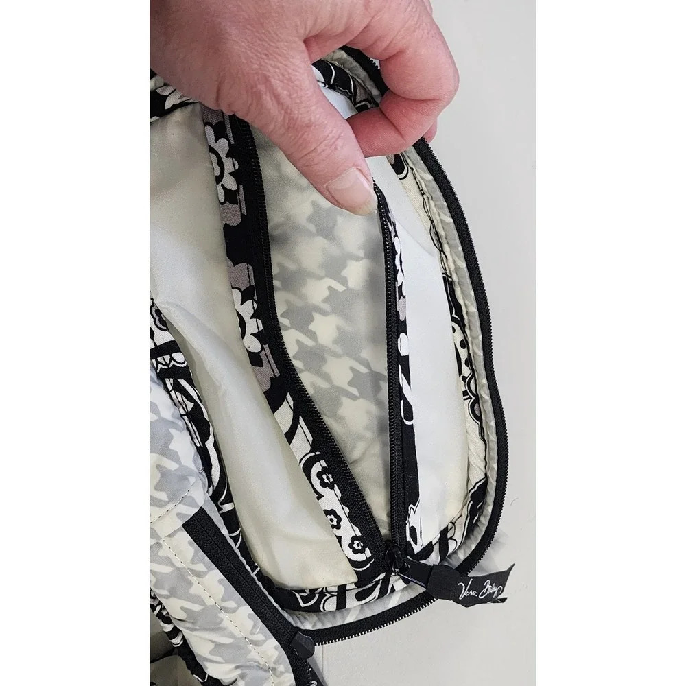Vera Bradley Cosmetic Bag Women Small Black White Excellent